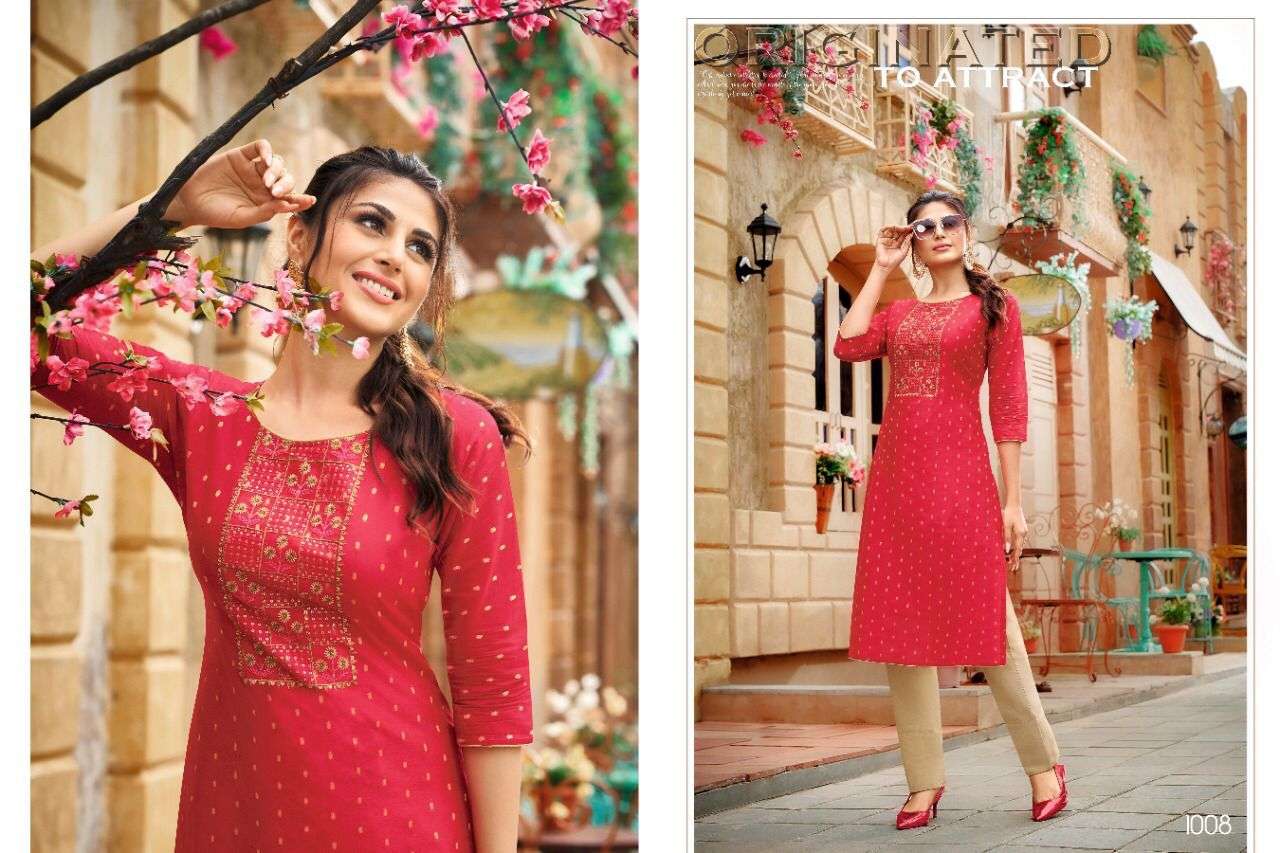 AMORY BY KAPIL TRENDZ 1001 TO 1008 SERIES DESIGNER STYLISH FANCY COLORFUL BEAUTIFUL PARTY WEAR & ETHNIC WEAR COLLECTION MODAL SILK EMBROIDERY KURTIS AT WHOLESALE PRICE
