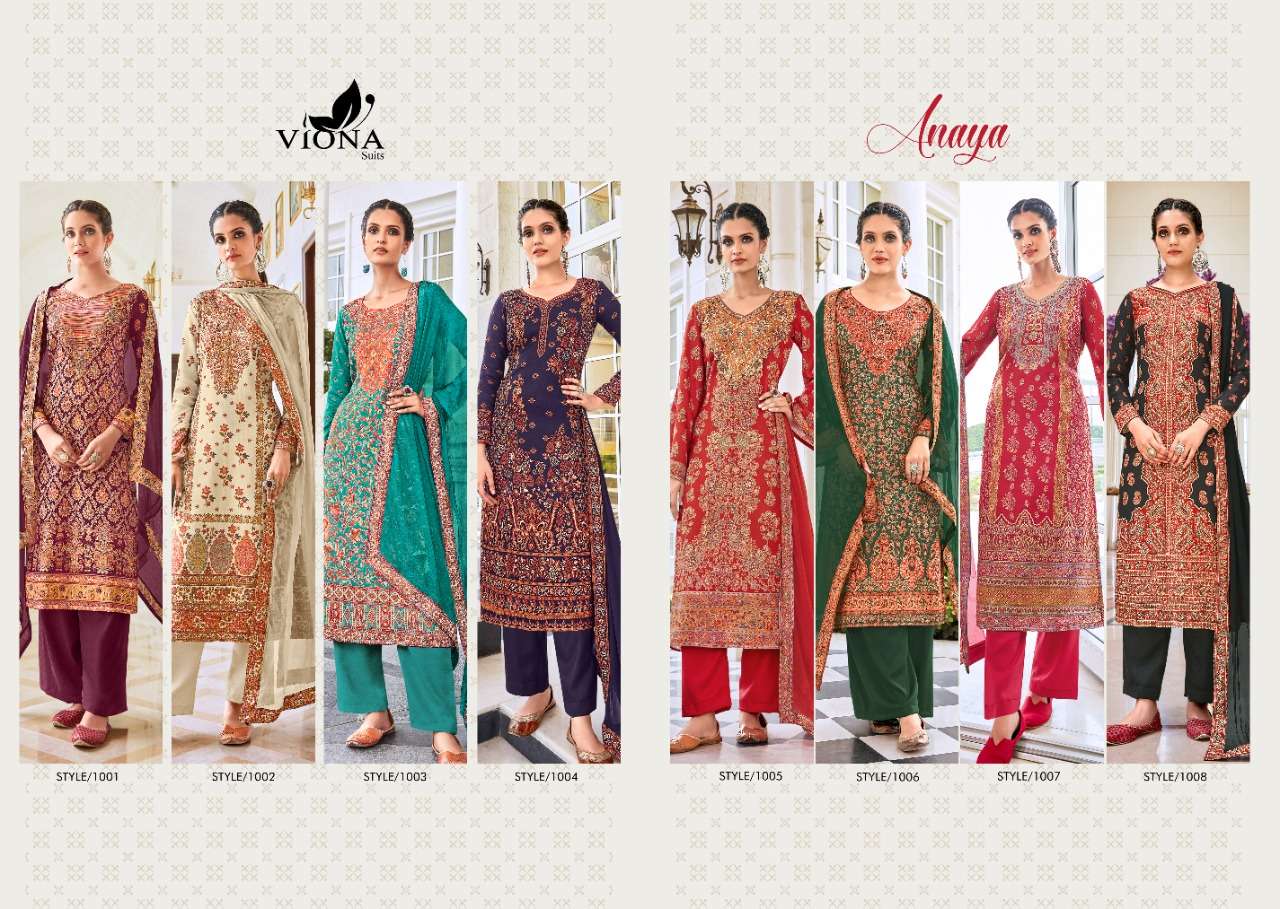 ANAYA BY VIONA SUITS 1001 TO 1008 SERIES BEAUTIFUL SUITS COLORFUL STYLISH FANCY CASUAL WEAR & ETHNIC WEAR PURE PASHMINA DIGITAL PRINT DRESSES AT WHOLESALE PRICE