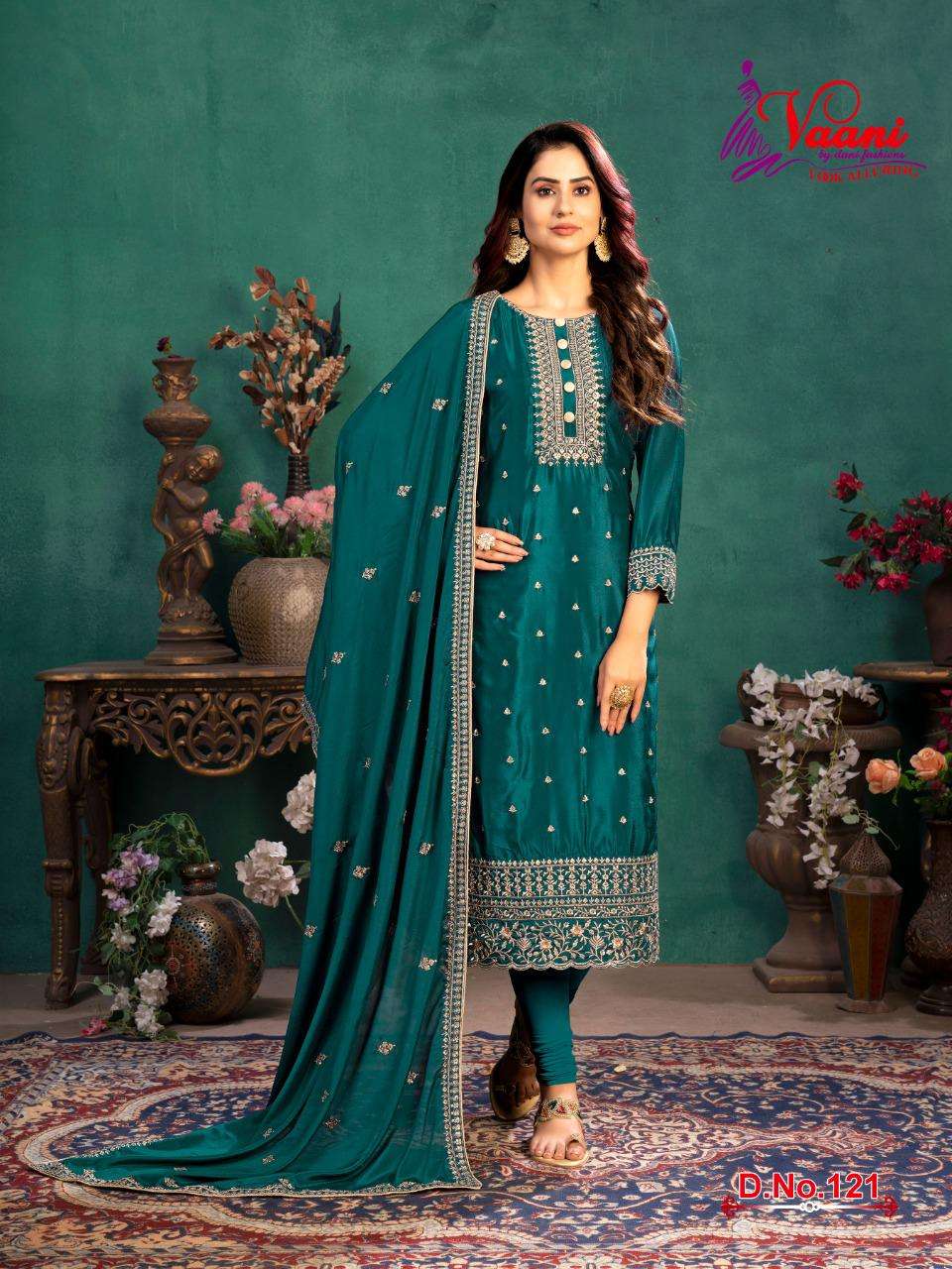 VAANI VOL-12 BY TWISHA 121 TO 124 SERIES DESIGNER SUITS COLLECTION BEAUTIFUL STYLISH FANCY COLORFUL PARTY WEAR & OCCASIONAL WEAR SILK DRESSES AT WHOLESALE PRICE