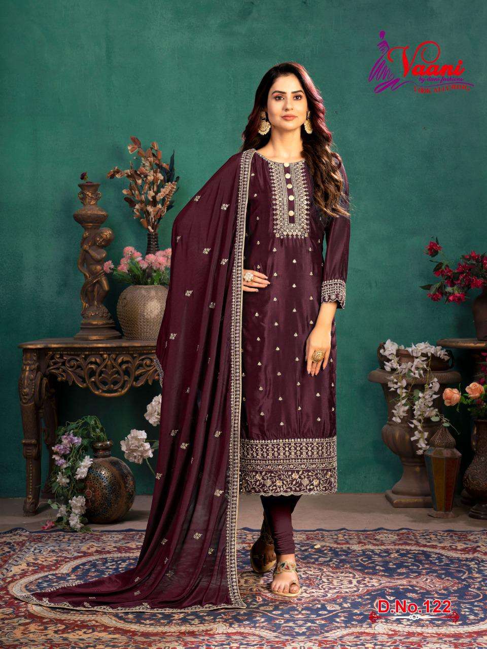 VAANI VOL-12 BY TWISHA 121 TO 124 SERIES DESIGNER SUITS COLLECTION BEAUTIFUL STYLISH FANCY COLORFUL PARTY WEAR & OCCASIONAL WEAR SILK DRESSES AT WHOLESALE PRICE