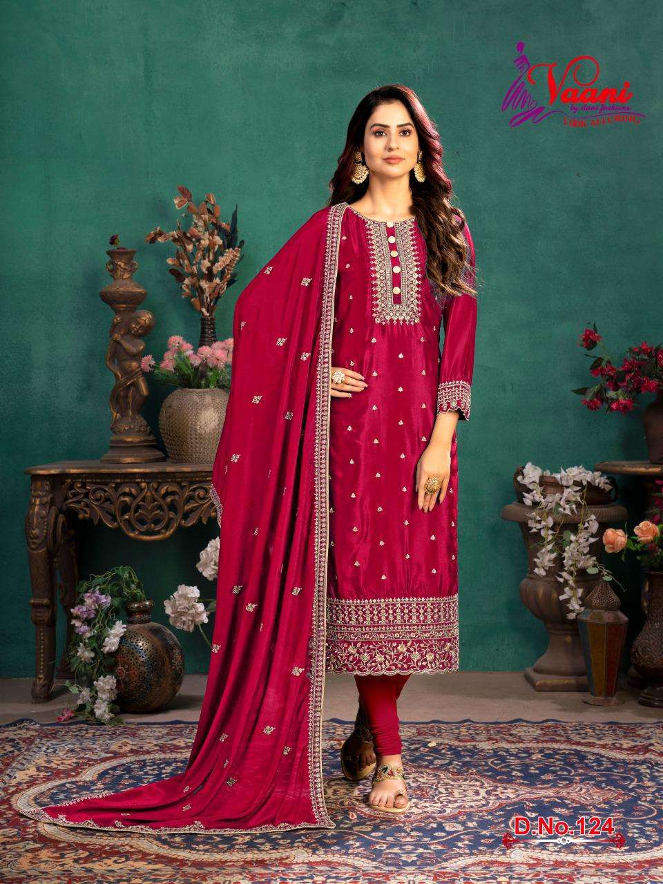 VAANI VOL-12 BY TWISHA 121 TO 124 SERIES DESIGNER SUITS COLLECTION BEAUTIFUL STYLISH FANCY COLORFUL PARTY WEAR & OCCASIONAL WEAR SILK DRESSES AT WHOLESALE PRICE