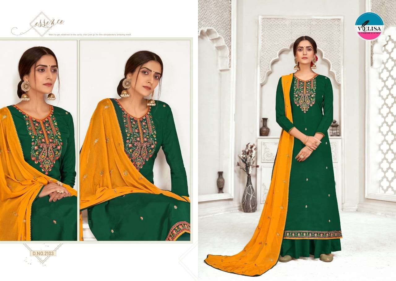 LEAF BY VELISA 2101 TO 2104 SERIES BEAUTIFUL STYLISH SHARARA SUITS FANCY COLORFUL CASUAL WEAR & ETHNIC WEAR & READY TO WEAR PURE VISCOSE SILK EMBROIDERED DRESSES AT WHOLESALE PRICE