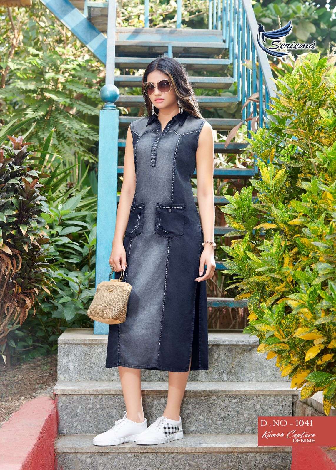 KUMB CAPTURE BY SPARROW 1038 TO 1045 SERIES DESIGNER STYLISH FANCY COLORFUL BEAUTIFUL PARTY WEAR & ETHNIC WEAR COLLECTION PURE COTTON DENIM KURTIS AT WHOLESALE PRICE