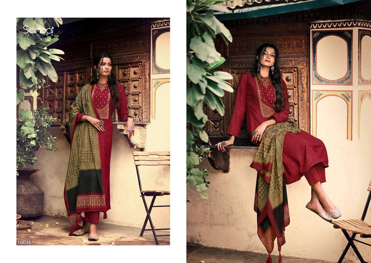 FASILAH BY SANNA FASHION 10031 TO 10040 SERIES BEAUTIFUL STYLISH SHARARA SUITS FANCY COLORFUL CASUAL WEAR & ETHNIC WEAR & READY TO WEAR PURE PASHMINA DIGITAL PRINT DRESSES AT WHOLESALE PRICE