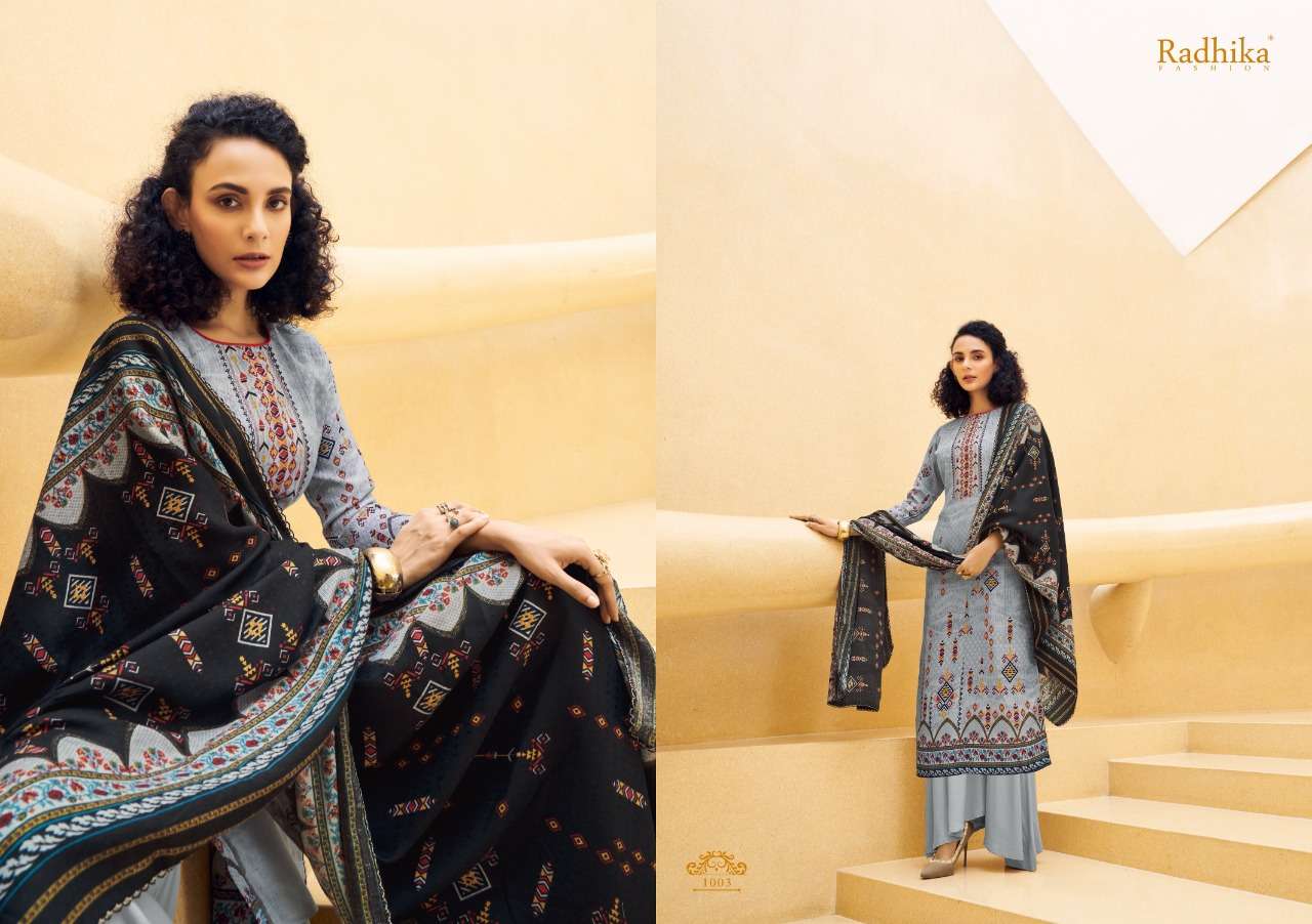 Roohi By Sumyra 1001 To 1008 Series Beautiful Suits Colorful Stylish Fancy Casual Wear & Ethnic Wear Pure Pashmina Print Dresses At Wholesale Price