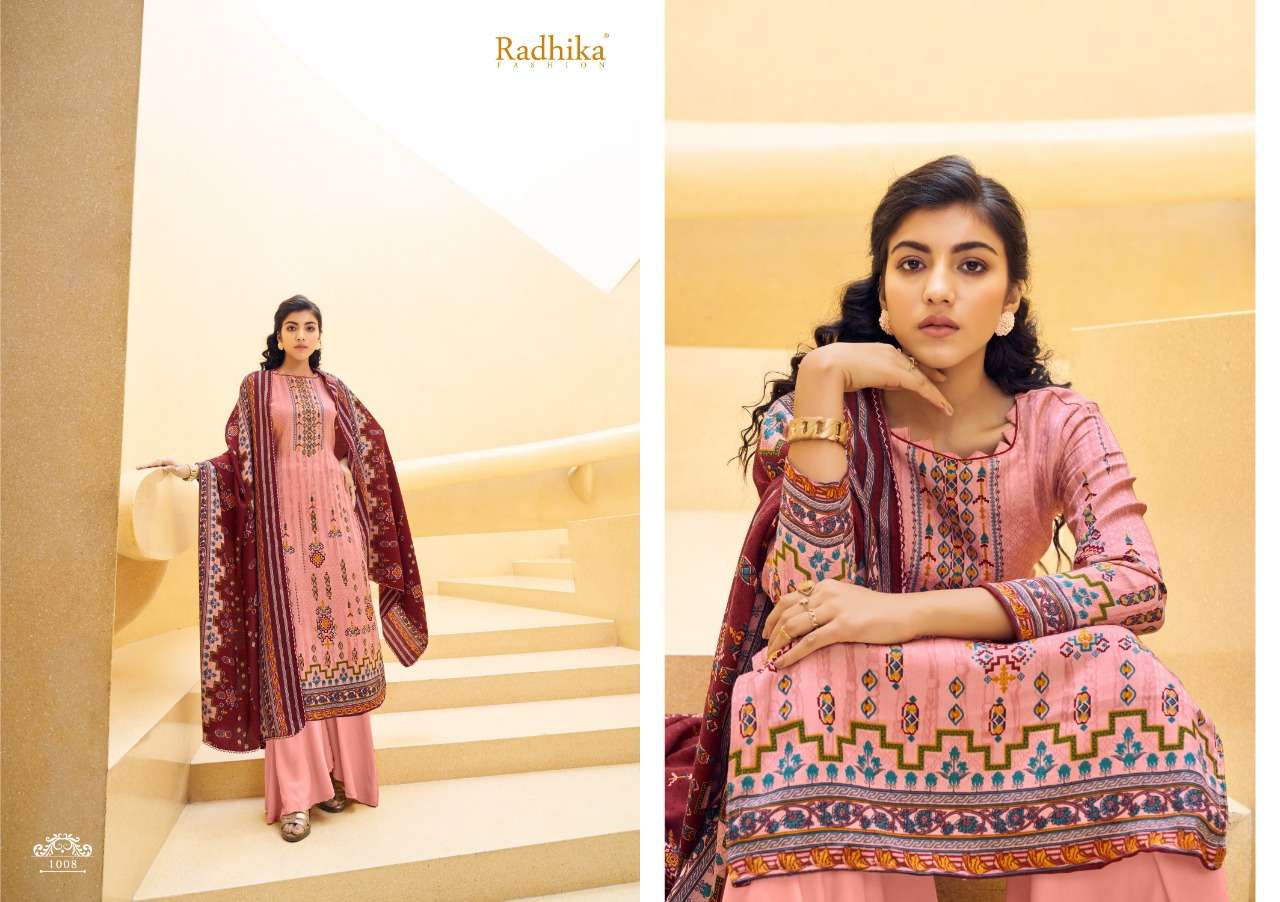 Roohi By Sumyra 1001 To 1008 Series Beautiful Suits Colorful Stylish Fancy Casual Wear & Ethnic Wear Pure Pashmina Print Dresses At Wholesale Price