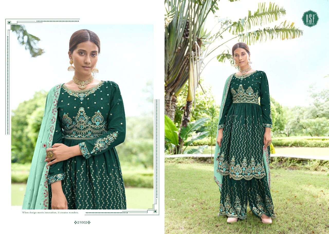 KANCHI BY RIDDHI SIDDHI FASHION 21001 TO 21004 SERIES BEAUTIFUL SUITS COLORFUL STYLISH FANCY CASUAL WEAR & ETHNIC WEAR PURE CHINNON SILK EMBROIDERED DRESSES AT WHOLESALE PRICE