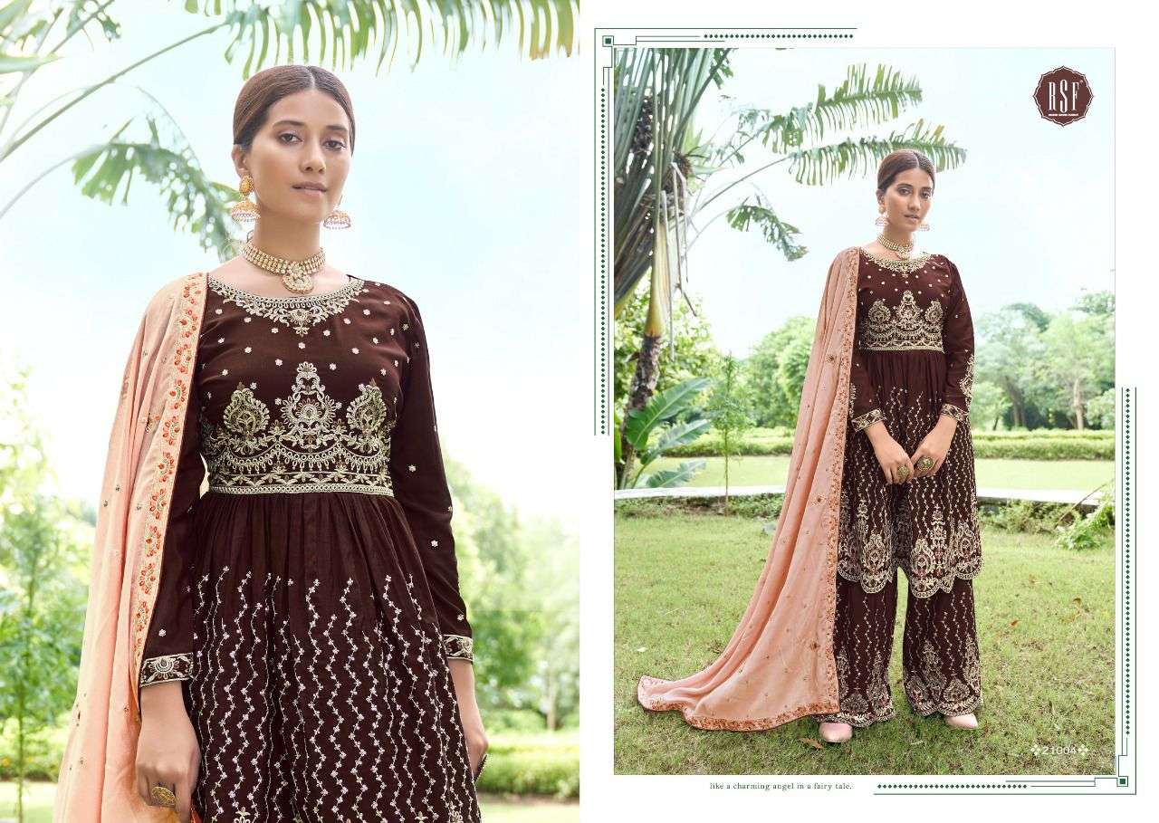 KANCHI BY RIDDHI SIDDHI FASHION 21001 TO 21004 SERIES BEAUTIFUL SUITS COLORFUL STYLISH FANCY CASUAL WEAR & ETHNIC WEAR PURE CHINNON SILK EMBROIDERED DRESSES AT WHOLESALE PRICE