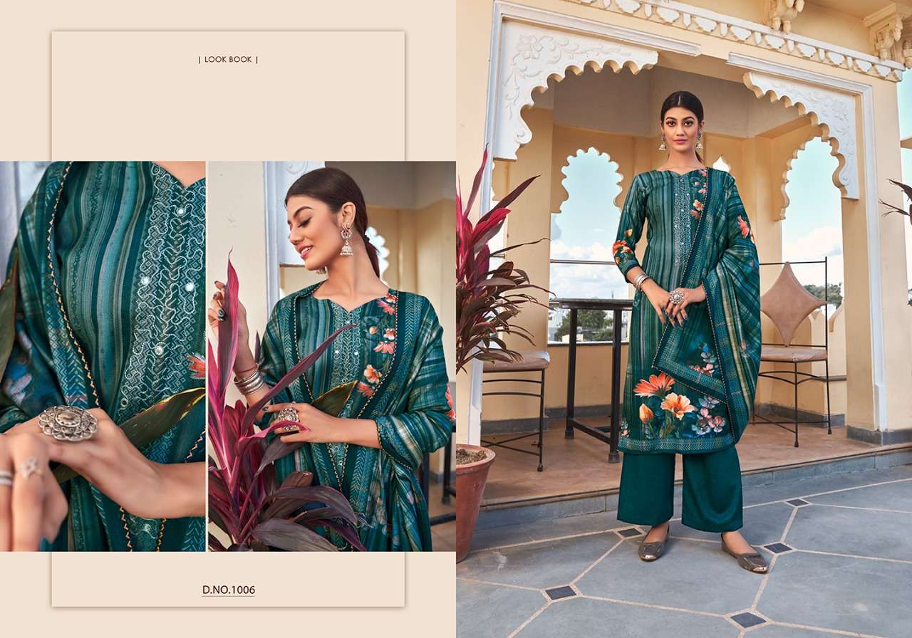 ELIZA BY VIJAYA FASHION 1001 TO 1010 SERIES BEAUTIFUL STYLISH SUITS FANCY COLORFUL CASUAL WEAR & ETHNIC WEAR & READY TO WEAR PASHMINA DIGITAL PRINT DRESSES AT WHOLESALE PRICE