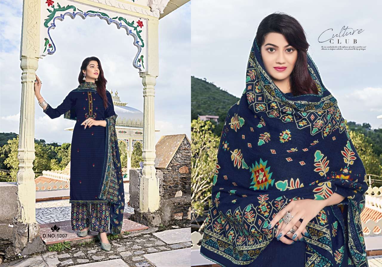 NASHEEN BY VIJAYA FASHION 1001 TO 1010 SERIES BEAUTIFUL STYLISH SUITS FANCY COLORFUL CASUAL WEAR & ETHNIC WEAR & READY TO WEAR PASHMINA DOBBY EMBROIDERED DRESSES AT WHOLESALE PRICE