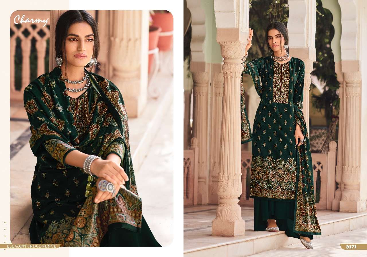 VELVET VOL-5 BY CHARMY 3171 TO 3178 SERIES BEAUTIFUL STYLISH SUITS FANCY COLORFUL CASUAL WEAR & ETHNIC WEAR & READY TO WEAR VELVET DIGITAL PRINTED DRESSES AT WHOLESALE PRICE