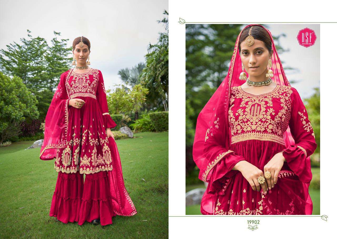 ANIKA BY RIDDHI SIDDHI FASHION 19901 TO 19904 SERIES BEAUTIFUL STYLISH SHARARA SUITS FANCY COLORFUL CASUAL WEAR & ETHNIC WEAR & READY TO WEAR PURE FAUX GEORGETTE EMBROIDERED DRESSES AT WHOLESALE PRICE