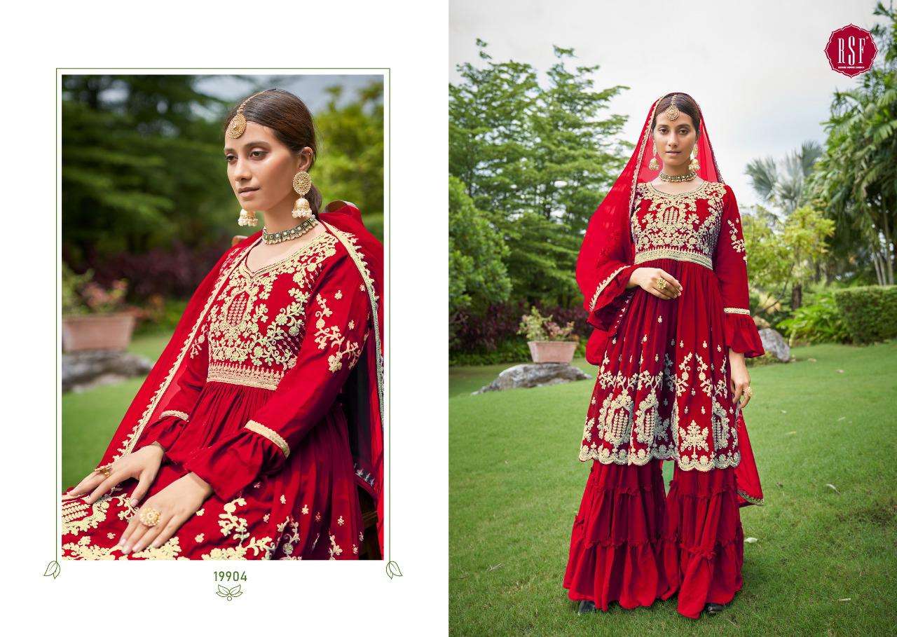 ANIKA BY RIDDHI SIDDHI FASHION 19901 TO 19904 SERIES BEAUTIFUL STYLISH SHARARA SUITS FANCY COLORFUL CASUAL WEAR & ETHNIC WEAR & READY TO WEAR PURE FAUX GEORGETTE EMBROIDERED DRESSES AT WHOLESALE PRICE