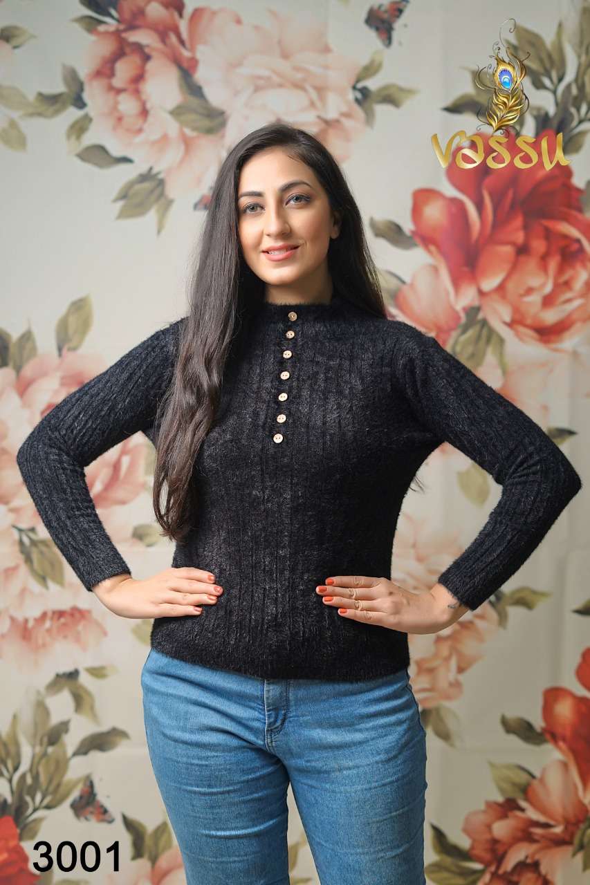 WOOLEN TOP VOL-1 BY VASSU 3001 TO 3005 SERIES BEAUTIFUL STYLISH FANCY COLORFUL CASUAL WEAR & ETHNIC WEAR WOOLEN TOPS AT WHOLESALE PRICE