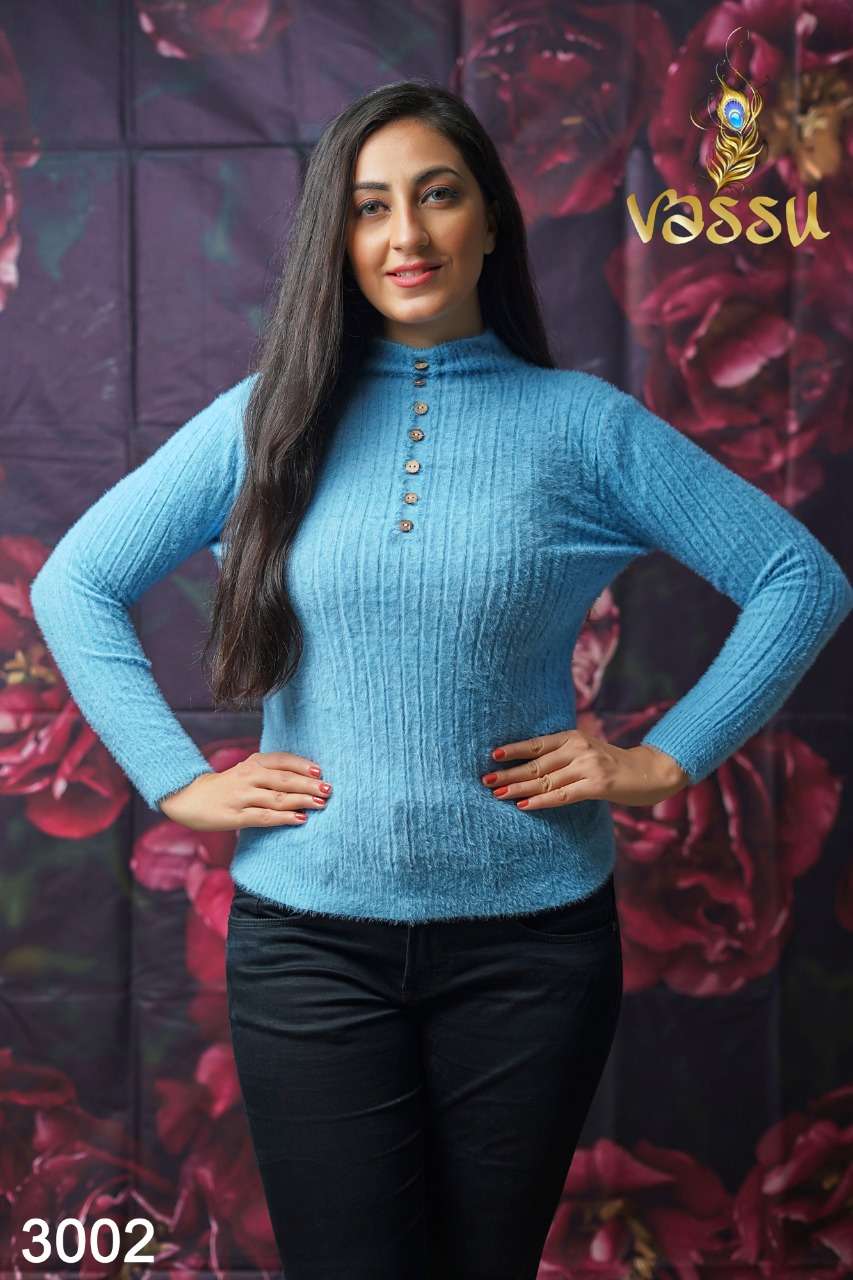 WOOLEN TOP VOL-1 BY VASSU 3001 TO 3005 SERIES BEAUTIFUL STYLISH FANCY COLORFUL CASUAL WEAR & ETHNIC WEAR WOOLEN TOPS AT WHOLESALE PRICE