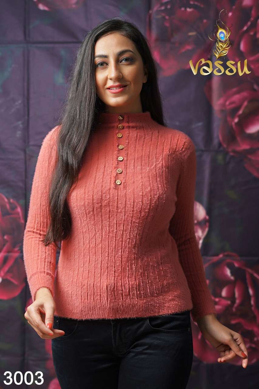 WOOLEN TOP VOL-1 BY VASSU 3001 TO 3005 SERIES BEAUTIFUL STYLISH FANCY COLORFUL CASUAL WEAR & ETHNIC WEAR WOOLEN TOPS AT WHOLESALE PRICE