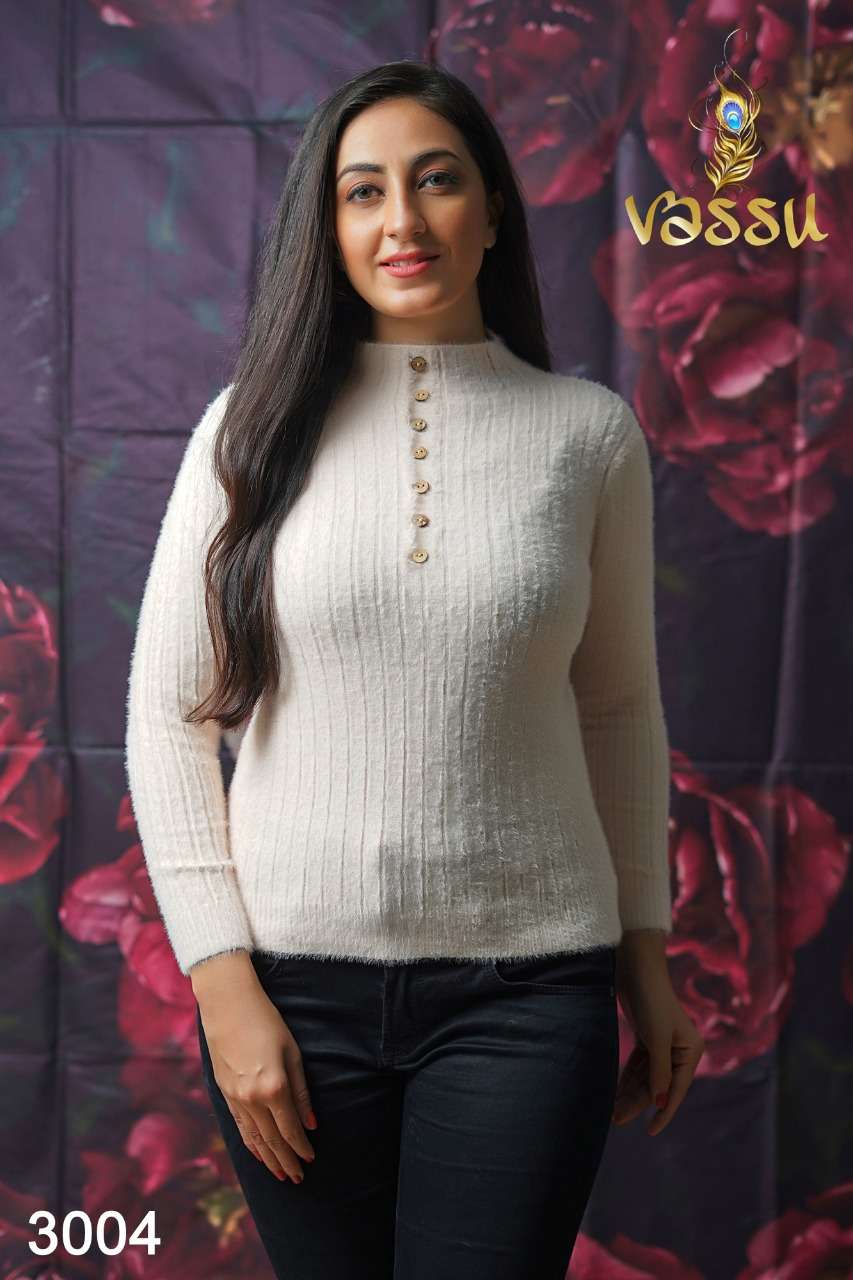 WOOLEN TOP VOL-1 BY VASSU 3001 TO 3005 SERIES BEAUTIFUL STYLISH FANCY COLORFUL CASUAL WEAR & ETHNIC WEAR WOOLEN TOPS AT WHOLESALE PRICE