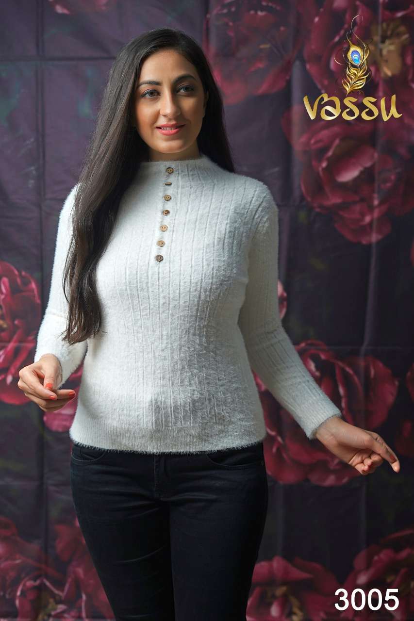 WOOLEN TOP VOL-1 BY VASSU 3001 TO 3005 SERIES BEAUTIFUL STYLISH FANCY COLORFUL CASUAL WEAR & ETHNIC WEAR WOOLEN TOPS AT WHOLESALE PRICE