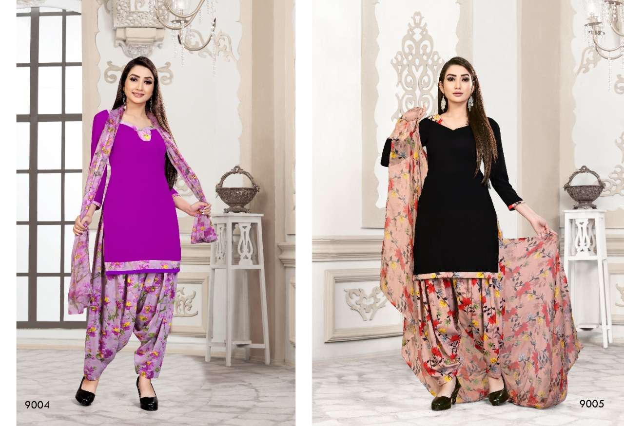 MILLY VOL-39 BY SWEETY FASHION 9001 TO 9012 SERIES BEAUTIFUL STYLISH SUITS FANCY COLORFUL CASUAL WEAR & ETHNIC WEAR & READY TO WEAR LEON CREPE DRESSES AT WHOLESALE PRICE