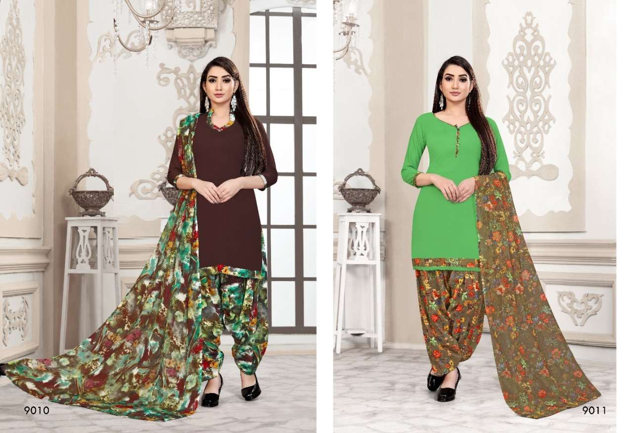 MILLY VOL-39 BY SWEETY FASHION 9001 TO 9012 SERIES BEAUTIFUL STYLISH SUITS FANCY COLORFUL CASUAL WEAR & ETHNIC WEAR & READY TO WEAR LEON CREPE DRESSES AT WHOLESALE PRICE