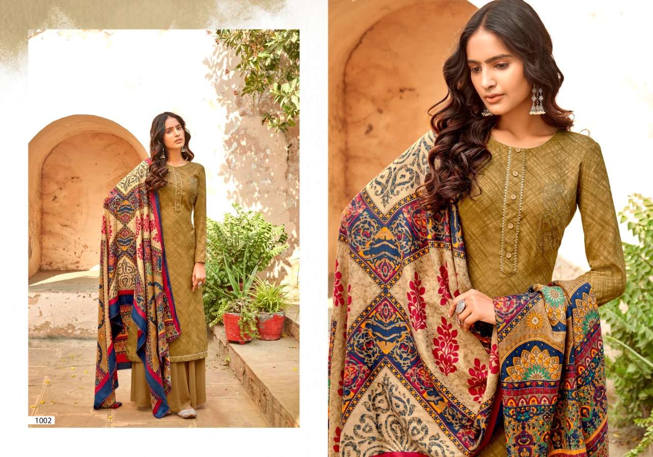FROST BY SWEETY FASHION 1001 TO 1008 SERIES BEAUTIFUL STYLISH SUITS FANCY COLORFUL CASUAL WEAR & ETHNIC WEAR & READY TO WEAR PASHMINA PRINTED DRESSES AT WHOLESALE PRICE