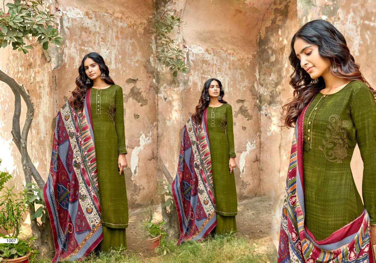 FROST BY SWEETY FASHION 1001 TO 1008 SERIES BEAUTIFUL STYLISH SUITS FANCY COLORFUL CASUAL WEAR & ETHNIC WEAR & READY TO WEAR PASHMINA PRINTED DRESSES AT WHOLESALE PRICE