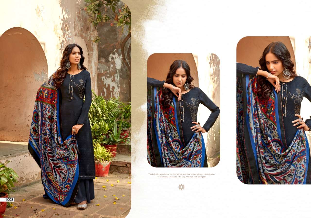 FROST BY SWEETY FASHION 1001 TO 1008 SERIES BEAUTIFUL STYLISH SUITS FANCY COLORFUL CASUAL WEAR & ETHNIC WEAR & READY TO WEAR PASHMINA PRINTED DRESSES AT WHOLESALE PRICE