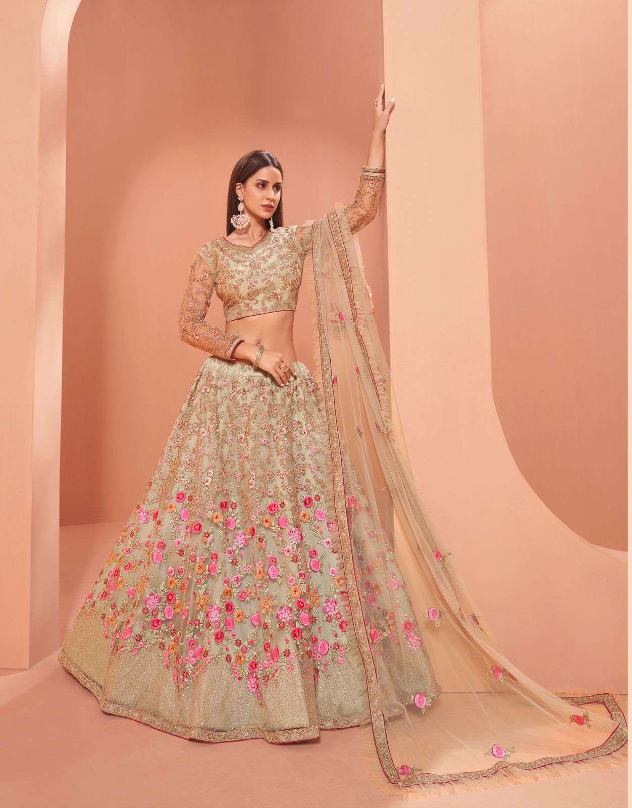 WEDDING AFFAIR VOL-2 BY ALIZEH 1035 TO 1038 SERIES INDIAN TRADITIONAL BEAUTIFUL STYLISH DESIGNER BANARASI SILK JACQUARD EMBROIDERED PARTY WEAR HEAVY NET LEHENGAS AT WHOLESALE PRICE