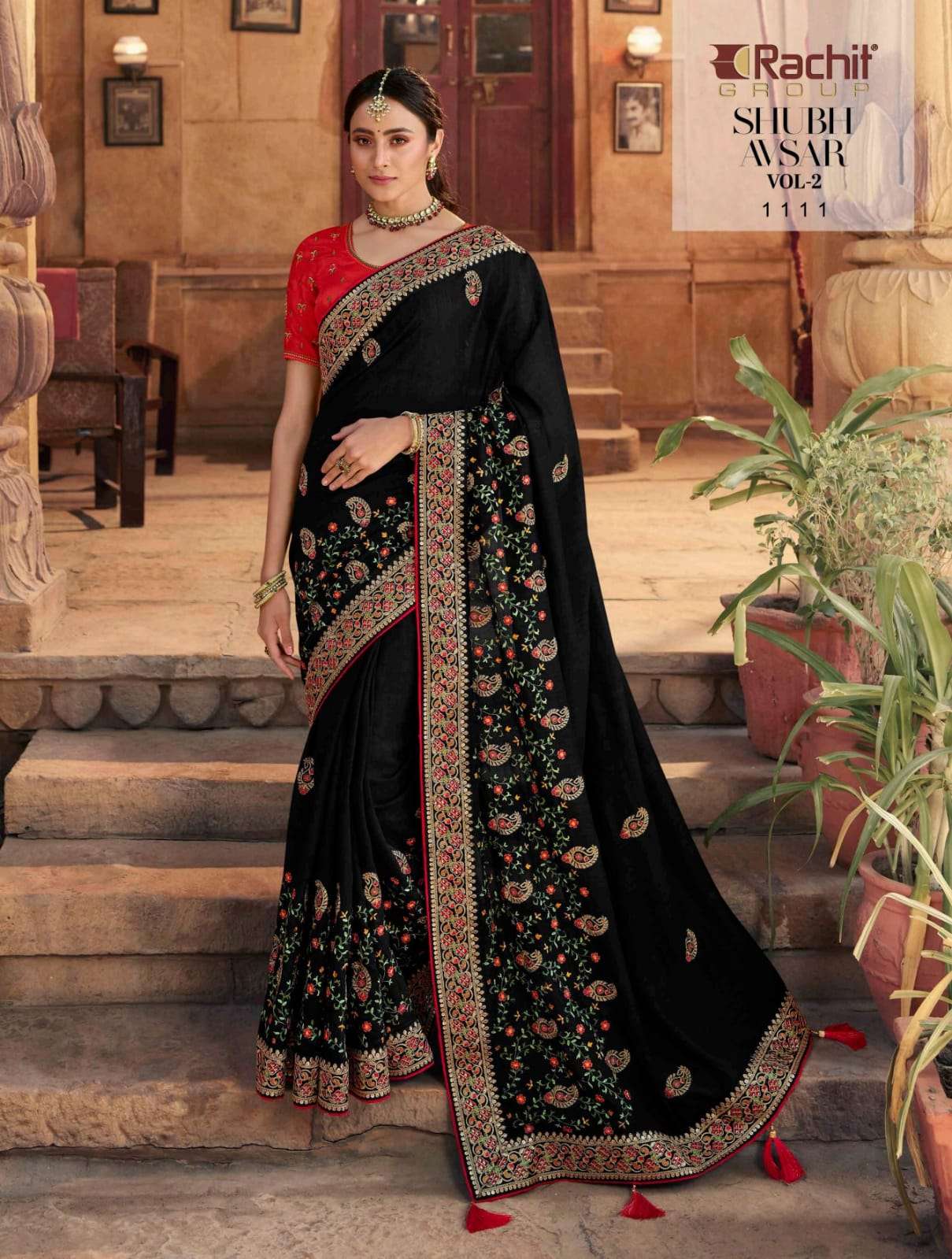SHUBH AVSAR VOL-2 BY RACHIT 1101 TO 1114 SERIES COLORFUL BEAUTIFUL FANCY PARTY WEAR & TRADITIONAL WEAR FANCY SAREES AT WHOLESALE PRICE