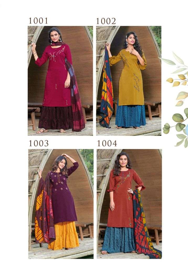 SABORNI BY ANIEYA 1001 TO 1004 SERIES BEAUTIFUL SUITS COLORFUL STYLISH FANCY CASUAL WEAR & ETHNIC WEAR CHINNON WITH WORK DRESSES AT WHOLESALE PRICE