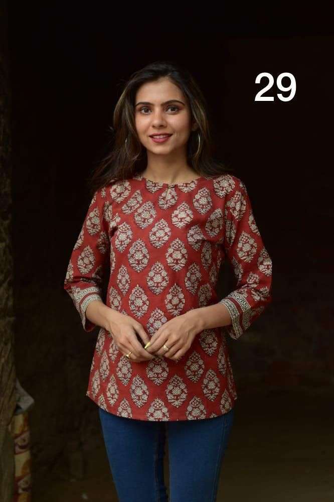 WESTERN TOPS VOL-4 BY KAAMIRI DESIGNER BEAUTIFUL STYLISH FANCY COLORFUL CASUAL WEAR & ETHNIC WEAR & READY TO WEAR SLUB DIGITAL PRINT TOPS AT WHOLESALE PRICE