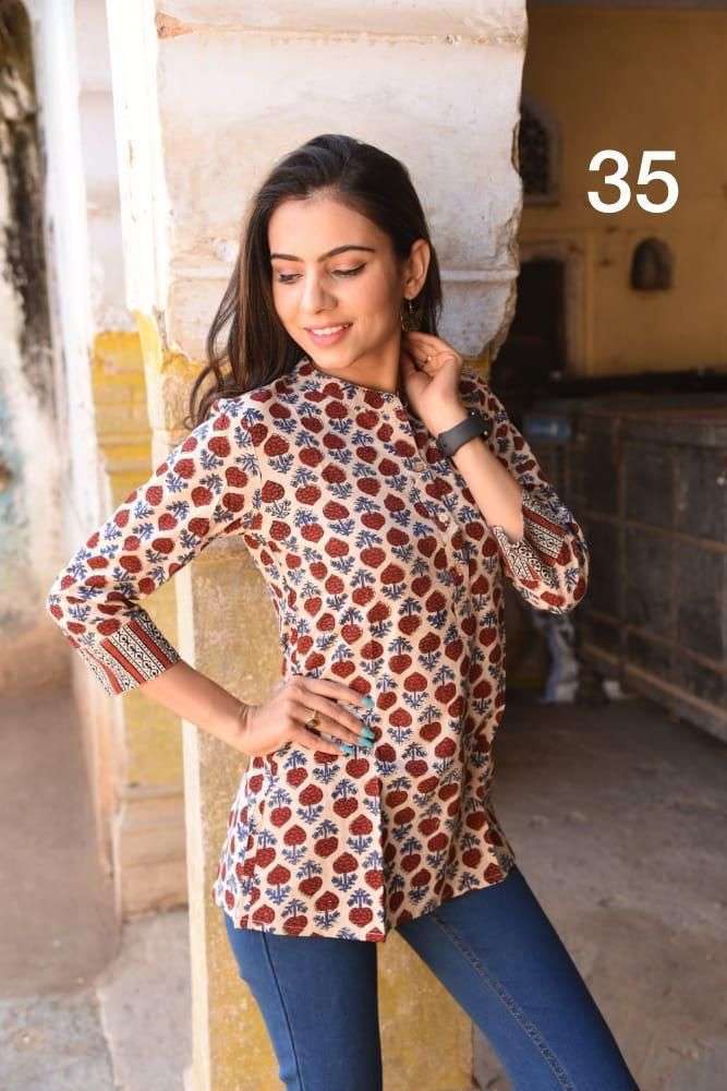WESTERN TOPS VOL-4 BY KAAMIRI DESIGNER BEAUTIFUL STYLISH FANCY COLORFUL CASUAL WEAR & ETHNIC WEAR & READY TO WEAR SLUB DIGITAL PRINT TOPS AT WHOLESALE PRICE