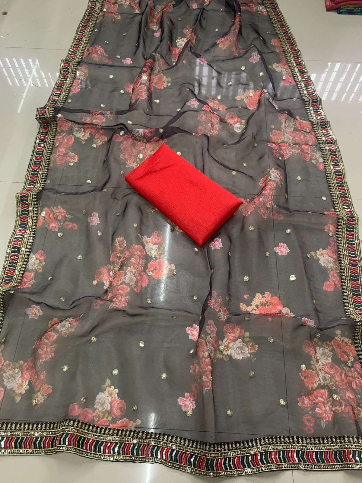 VERONIKA VOL-2 BY INDO VASTRA INDIAN TRADITIONAL WEAR COLLECTION BEAUTIFUL STYLISH FANCY COLORFUL PARTY WEAR & OCCASIONAL WEAR ORGANZA PRINT SAREES AT WHOLESALE PRICE