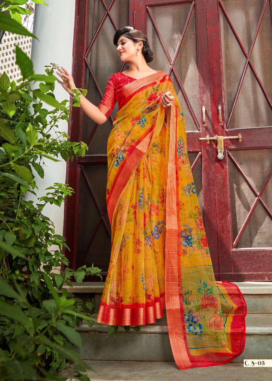 CARTELL SILK BY SHREYANS 01 TO 12 SERIES INDIAN TRADITIONAL WEAR COLLECTION BEAUTIFUL STYLISH FANCY COLORFUL PARTY WEAR & OCCASIONAL WEAR ORGANZA DIGITAL PRINT SAREES AT WHOLESALE PRICE