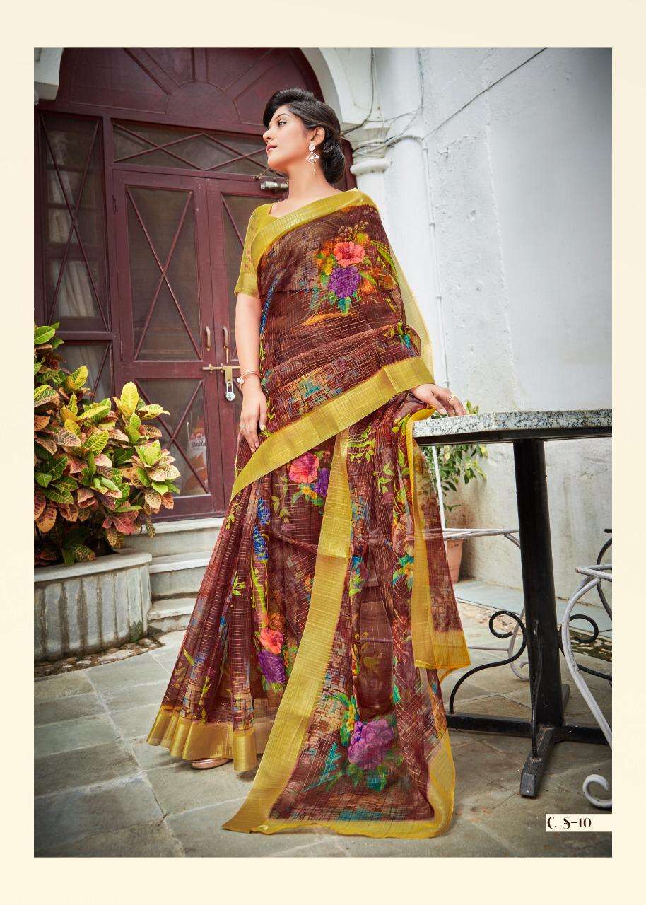 CARTELL SILK BY SHREYANS 01 TO 12 SERIES INDIAN TRADITIONAL WEAR COLLECTION BEAUTIFUL STYLISH FANCY COLORFUL PARTY WEAR & OCCASIONAL WEAR ORGANZA DIGITAL PRINT SAREES AT WHOLESALE PRICE