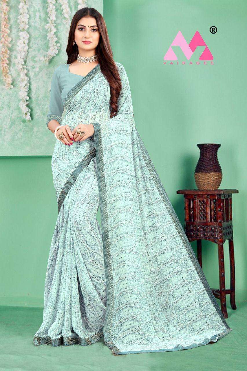 SARASWATI VOL-8 BY VAIRAGEE 801 TO 809 SERIES INDIAN TRADITIONAL WEAR COLLECTION BEAUTIFUL STYLISH FANCY COLORFUL PARTY WEAR & OCCASIONAL WEAR ROYAL GEORGETTE SAREES AT WHOLESALE PRICE