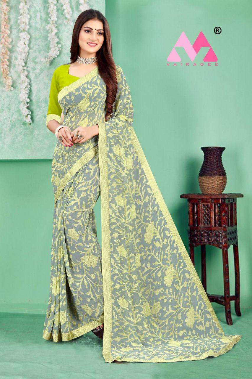 SARASWATI VOL-8 BY VAIRAGEE 801 TO 809 SERIES INDIAN TRADITIONAL WEAR COLLECTION BEAUTIFUL STYLISH FANCY COLORFUL PARTY WEAR & OCCASIONAL WEAR ROYAL GEORGETTE SAREES AT WHOLESALE PRICE