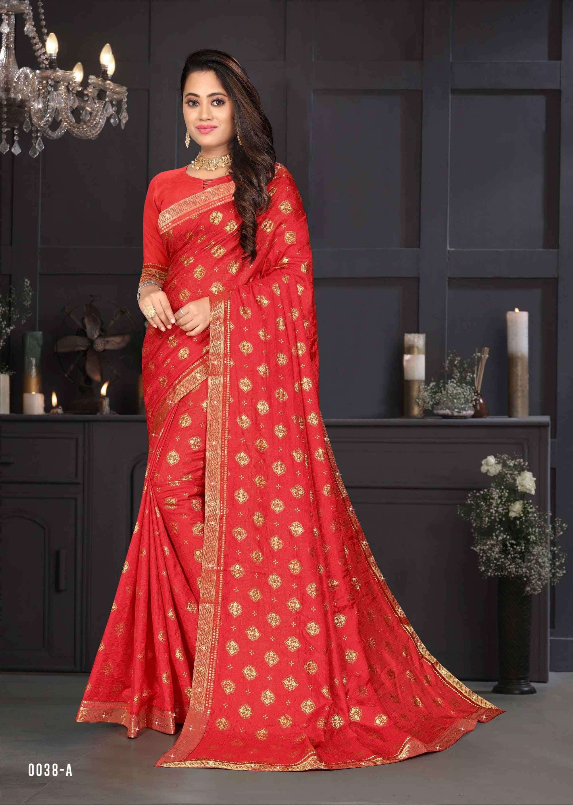 PISTA RABDI BY INDIAN WOMEN 0038-A TO 0038-H SERIES INDIAN TRADITIONAL WEAR COLLECTION BEAUTIFUL STYLISH FANCY COLORFUL PARTY WEAR & OCCASIONAL WEAR VICHITRA SILK SAREES AT WHOLESALE PRICE