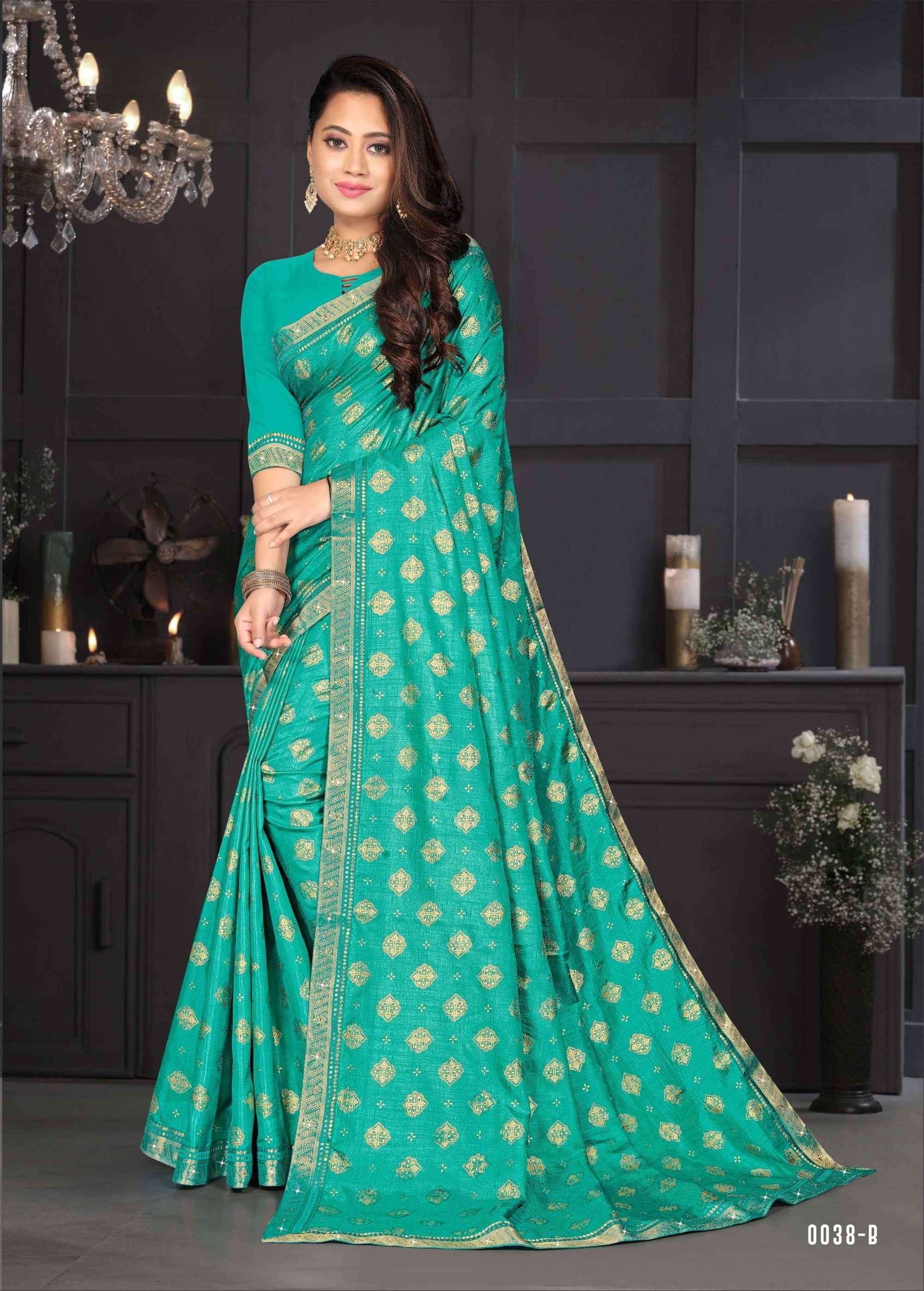PISTA RABDI BY INDIAN WOMEN 0038-A TO 0038-H SERIES INDIAN TRADITIONAL WEAR COLLECTION BEAUTIFUL STYLISH FANCY COLORFUL PARTY WEAR & OCCASIONAL WEAR VICHITRA SILK SAREES AT WHOLESALE PRICE