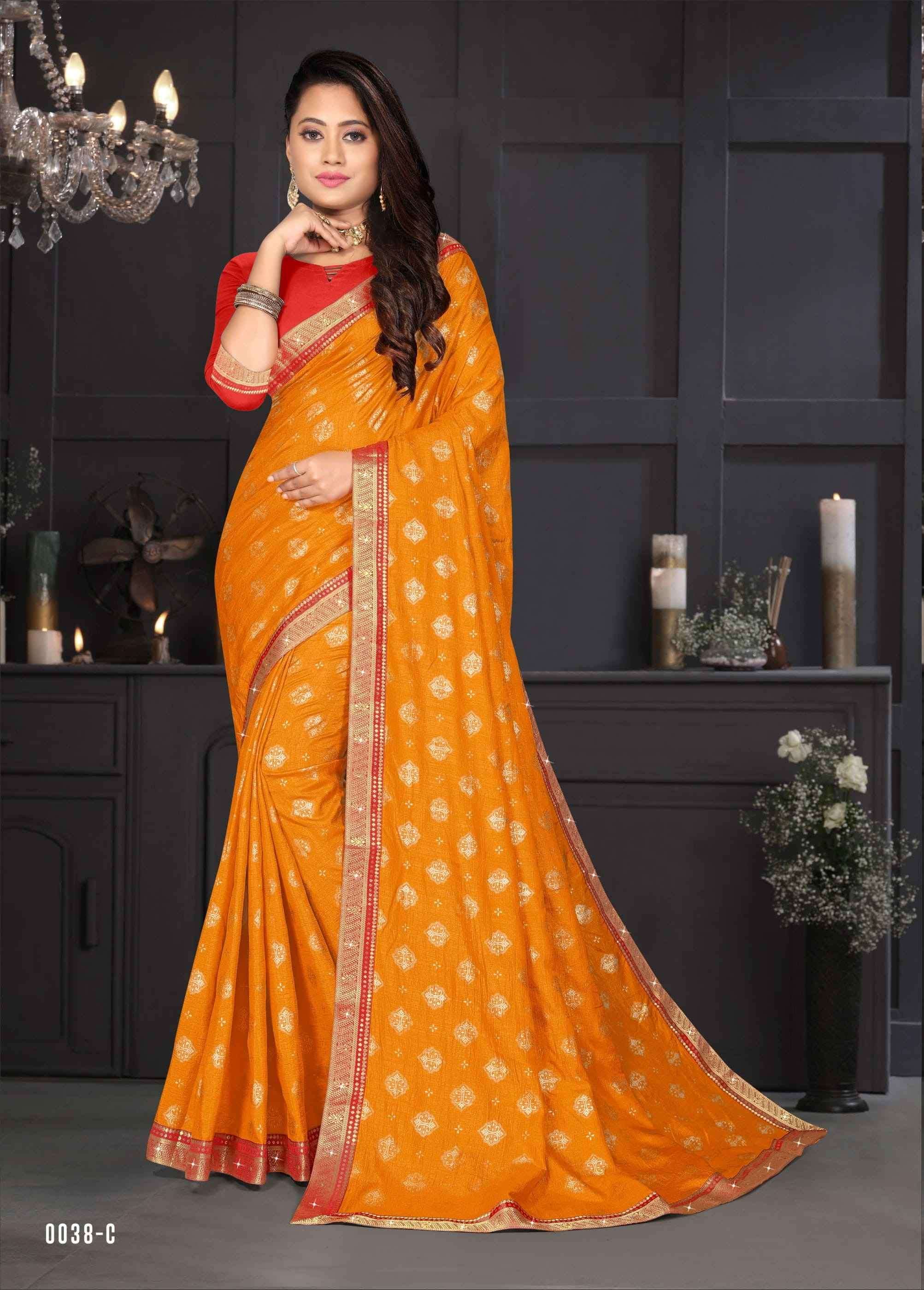 PISTA RABDI BY INDIAN WOMEN 0038-A TO 0038-H SERIES INDIAN TRADITIONAL WEAR COLLECTION BEAUTIFUL STYLISH FANCY COLORFUL PARTY WEAR & OCCASIONAL WEAR VICHITRA SILK SAREES AT WHOLESALE PRICE