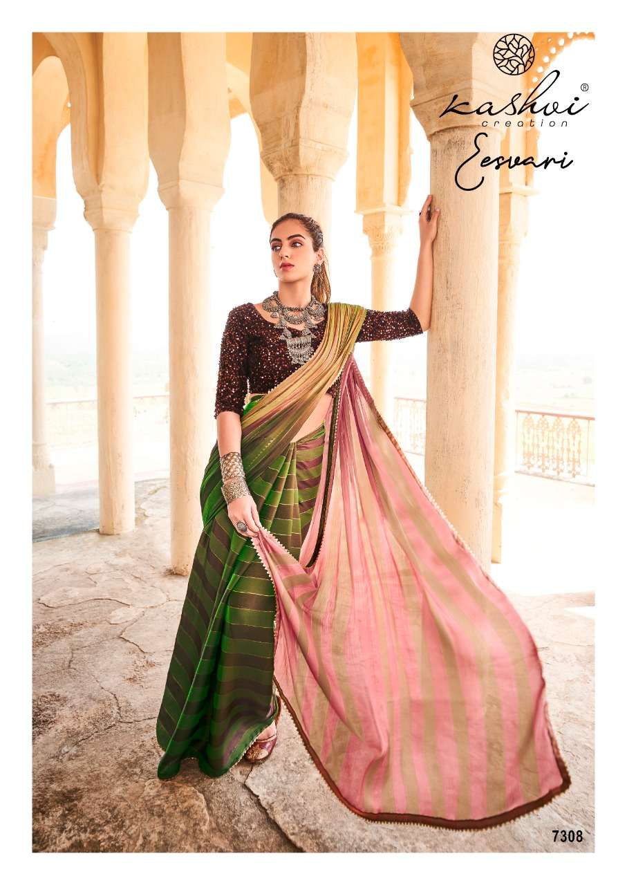 EESVARI BY KASHVI CREATION 7301 TO 7310 SERIES INDIAN TRADITIONAL WEAR COLLECTION BEAUTIFUL STYLISH FANCY COLORFUL PARTY WEAR & OCCASIONAL WEAR SATIN SAREES AT WHOLESALE PRICE