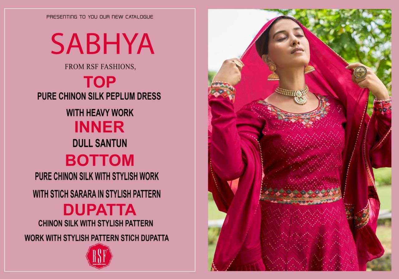 SABHYA BY RIDDHI SIDDHI FASHION 19801 TO 19804 SERIES BEAUTIFUL STYLISH SHARARA SUITS FANCY COLORFUL CASUAL WEAR & ETHNIC WEAR & READY TO WEAR PURE CHINNON SILK DRESSES AT WHOLESALE PRICE