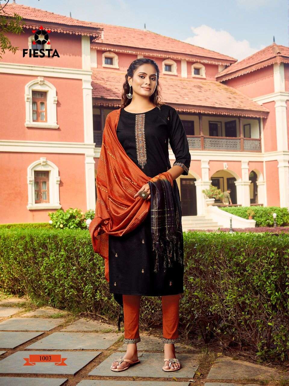 GULBAAG BY FIESTA 1001 TO 1007 SERIES BEAUTIFUL SUITS COLORFUL STYLISH FANCY CASUAL WEAR & ETHNIC WEAR KHADI SILK EMBROIDERED DRESSES AT WHOLESALE PRICE