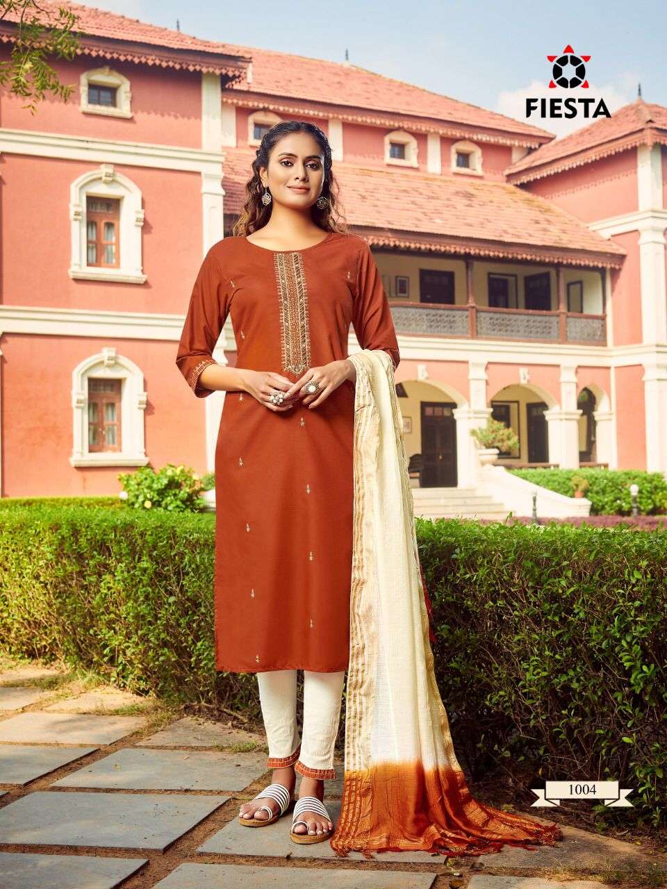 GULBAAG BY FIESTA 1001 TO 1007 SERIES BEAUTIFUL SUITS COLORFUL STYLISH FANCY CASUAL WEAR & ETHNIC WEAR KHADI SILK EMBROIDERED DRESSES AT WHOLESALE PRICE