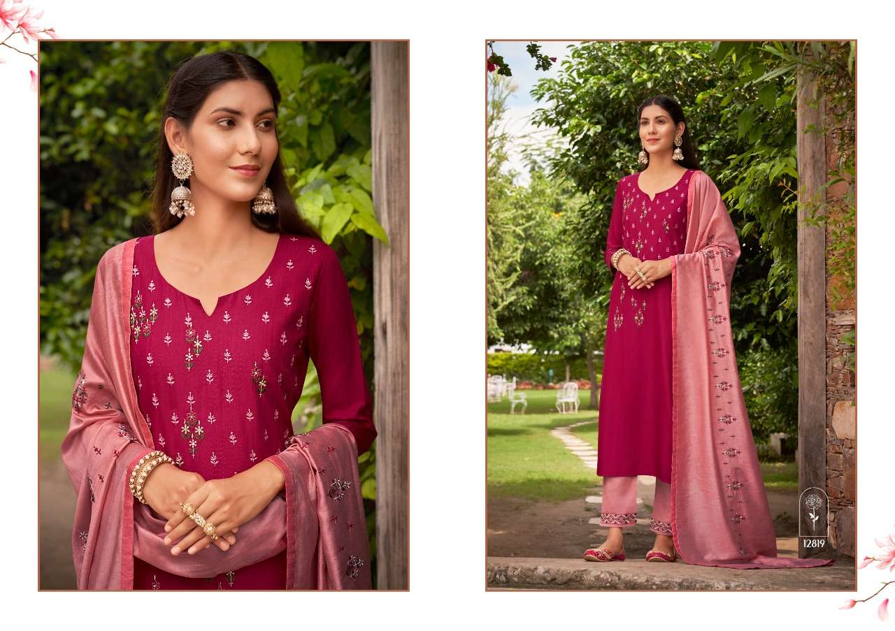 SUNDRI BY KIVI 12819 TO 12826 SERIES BEAUTIFUL SUITS COLORFUL STYLISH FANCY CASUAL WEAR & ETHNIC WEAR HEAVY RAYON EMBROIDERED DRESSES AT WHOLESALE PRICE