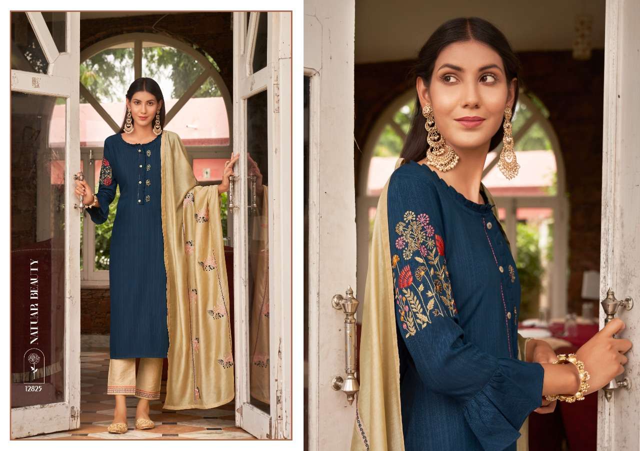 SUNDRI BY KIVI 12819 TO 12826 SERIES BEAUTIFUL SUITS COLORFUL STYLISH FANCY CASUAL WEAR & ETHNIC WEAR HEAVY RAYON EMBROIDERED DRESSES AT WHOLESALE PRICE