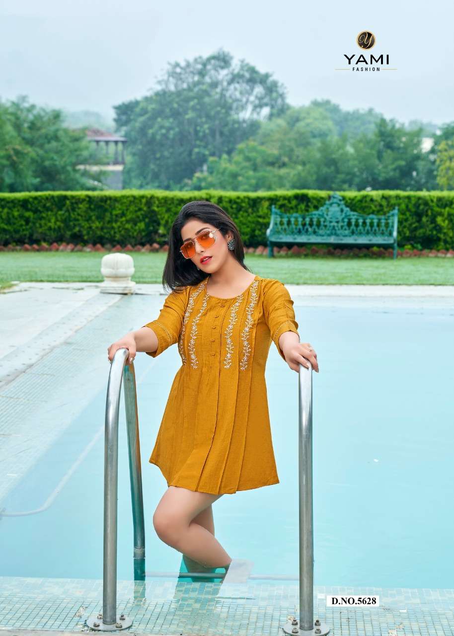 Rare Vol-2 By Yami Fashion 5621 To 5629 Series Beautiful Stylish Fancy Colorful Casual Wear & Ethnic Wear Viscose Chinnon Tops At Wholesale Price