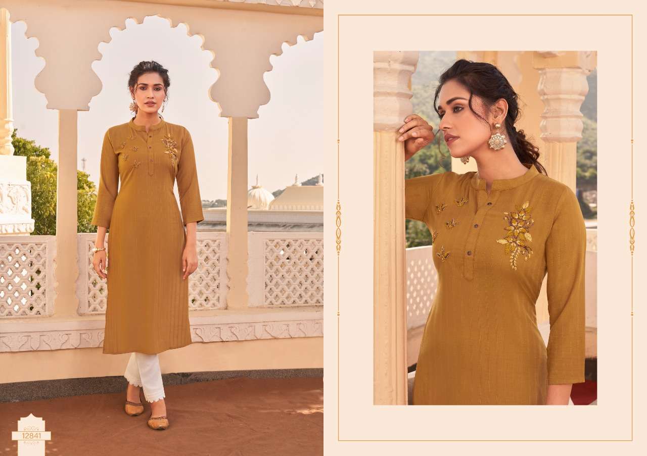 WALNUT BY KIVI 12841 TO 12846 SERIES DESIGNER STYLISH FANCY COLORFUL BEAUTIFUL PARTY WEAR & ETHNIC WEAR COLLECTION FANCY KURTIS AT WHOLESALE PRICE