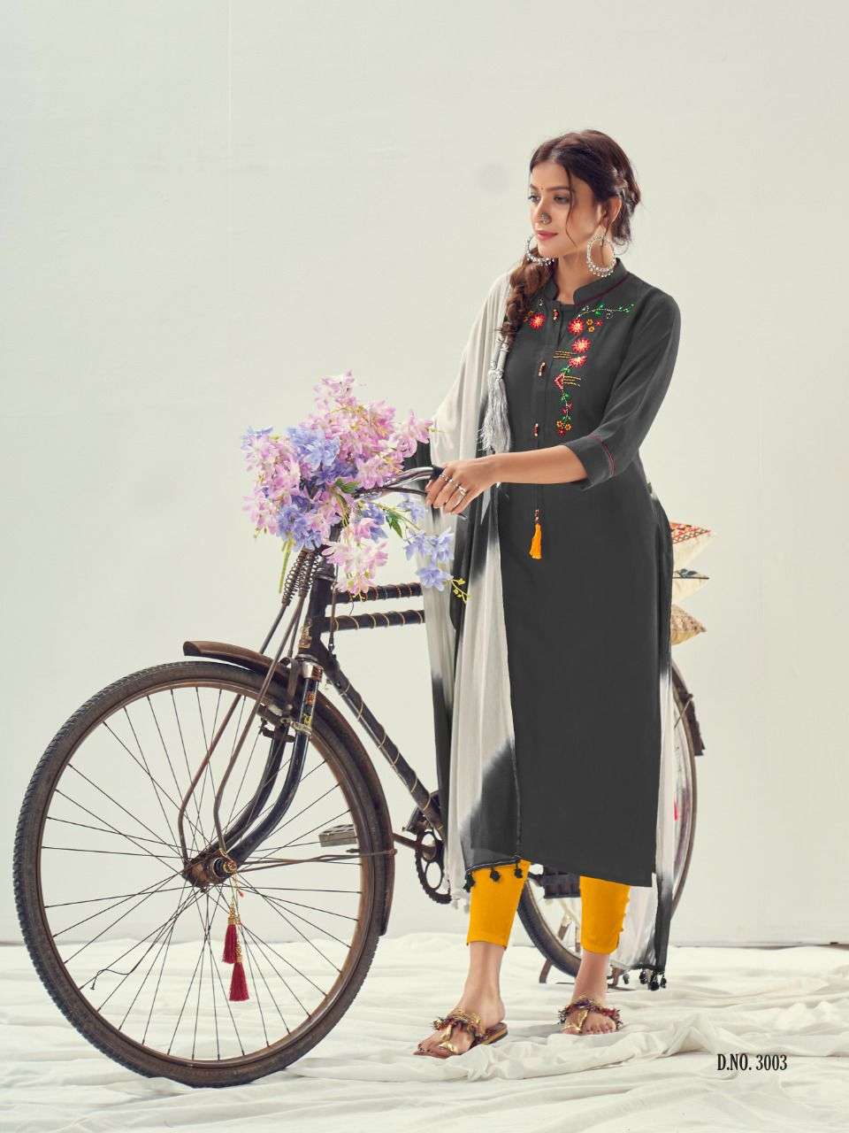 CYCLONE BY RIYA DESIGNER 3001 TO 3006 SERIES DESIGNER STYLISH FANCY COLORFUL BEAUTIFUL PARTY WEAR & ETHNIC WEAR COLLECTION HEAVY TESLA SLUB KURTIS WITH DUPATTA AT WHOLESALE PRICE