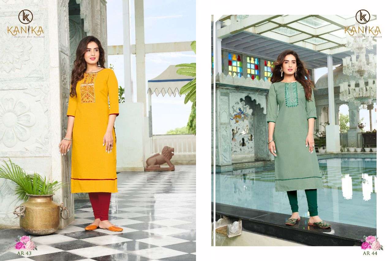 ANUROOP VOL-5 BY KANIKA 39 TO 48 SERIES DESIGNER STYLISH FANCY COLORFUL BEAUTIFUL PARTY WEAR & ETHNIC WEAR COLLECTION RUBY SILK EMBROIDERY KURTIS AT WHOLESALE PRICE
